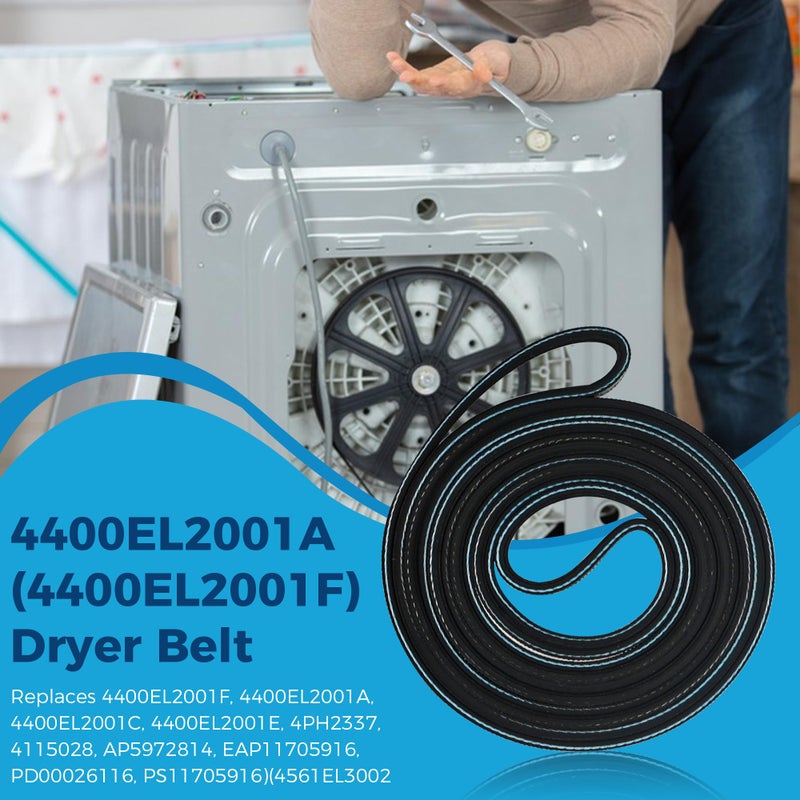 Romalon Dryer Repair Roller kit for Kenmore LG 4581EL2002C Roller Assembly 4561EL3002A Idler Pulley Assembly and 4400EL2001A (4400EL2001F) Dryer Belt - Image 4